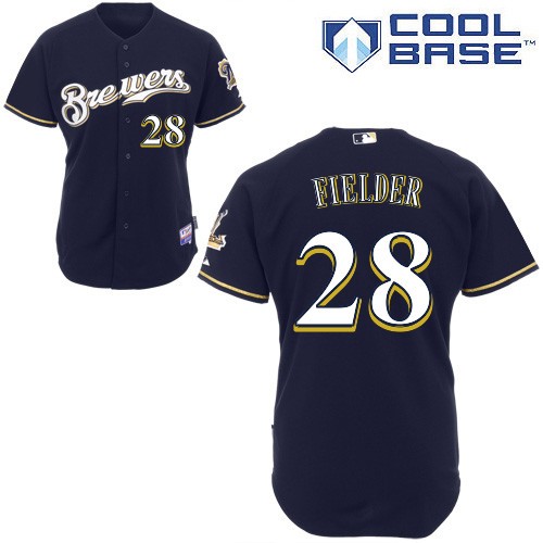 2012 New style Milwaukee Brewers 28 Prince Fielder Blue Cool Base MLB Jersey Baseball MLB Jerseys 2012 New style Milwaukee Brewers 28 Prince Fielder Blue Cool Base MLB Jersey Baseball MLB Jerseys
